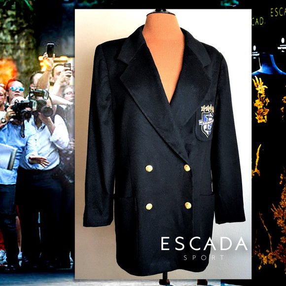 Escada Jackets & Blazers - ESCADA SPORT Wool/Cashmere Black Blazer  NWOT!  US size 12 - Euro size 42